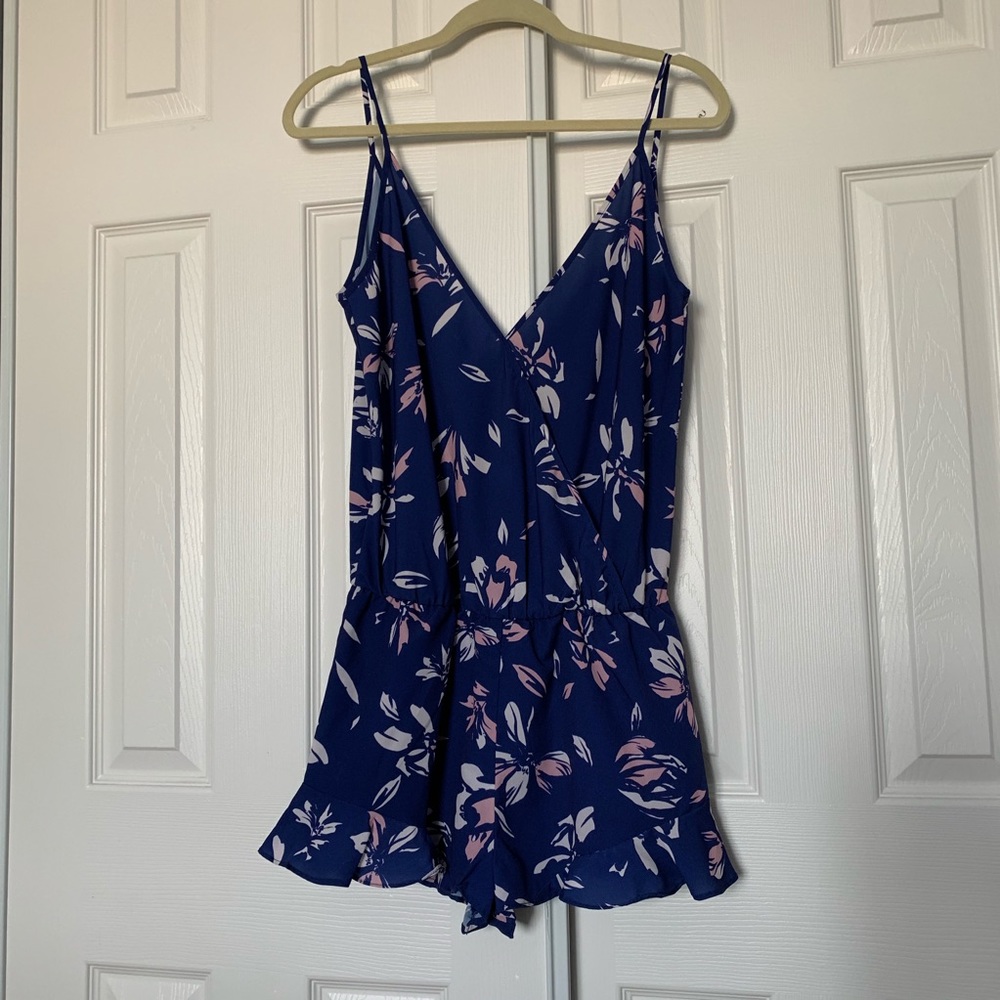 Floral Tank Romper with Ruffled Details